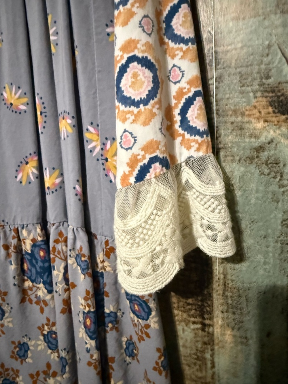 Matilda Jane Girls size 12 White & Navy Mixed-Print Casual Dress - Picture 5 of 5